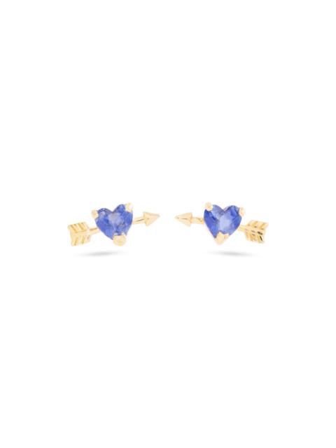 STONE AND STRAND Blue Sapphire Valentine Studs