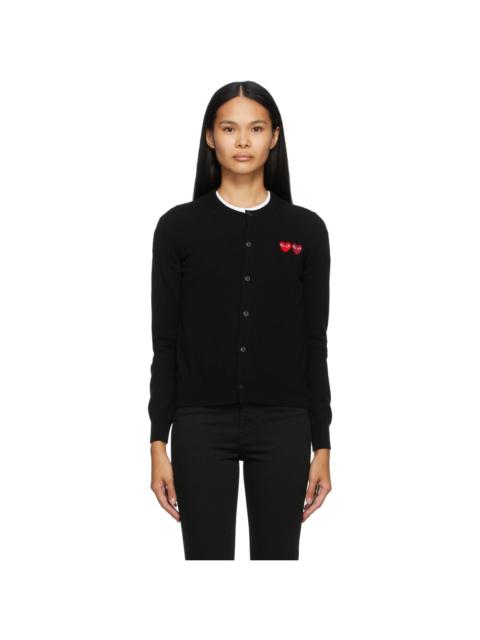 Comme des Garçons PLAY Black Double Heart Cardigan