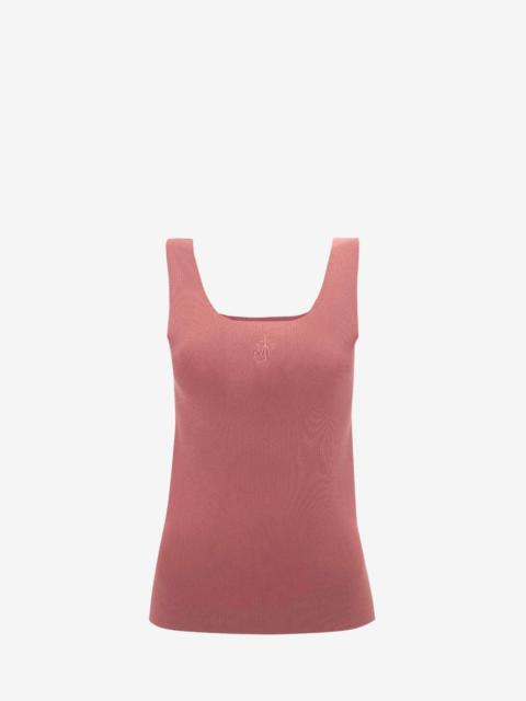 JW Anderson FITTED TANK TOP WITH ANCHOR LOGO EMBROIDERY