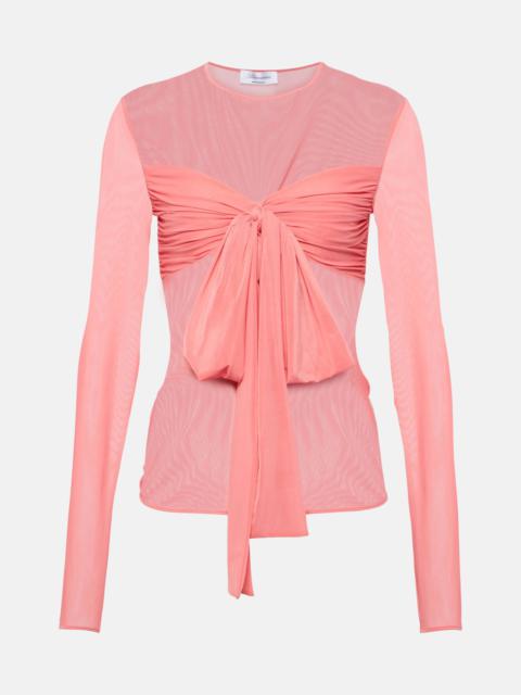 Blumarine Bow-detail jersey top