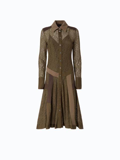 PINKO LACE MIDI SHIRT DRESS WITH INSERTS