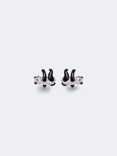 Yvonne Léon Panda 9kt white gold earrings with diamonds