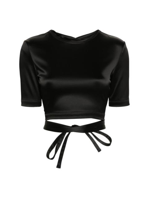 open-back satin T-shirt