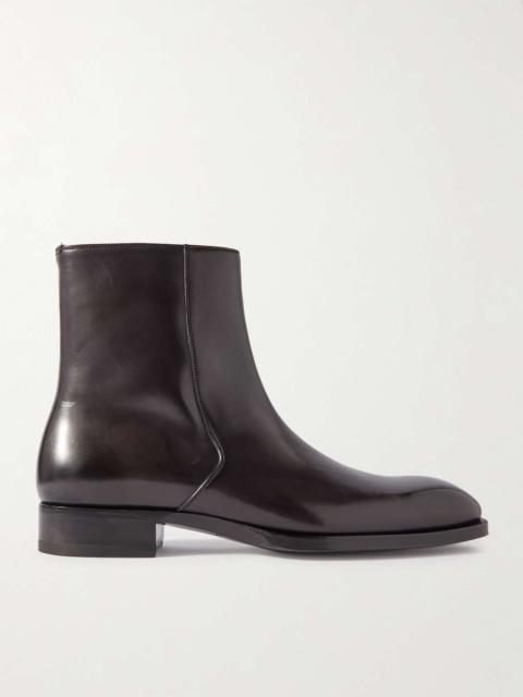 TOM FORD Elkan Burnished-Leather Chelsea Boots