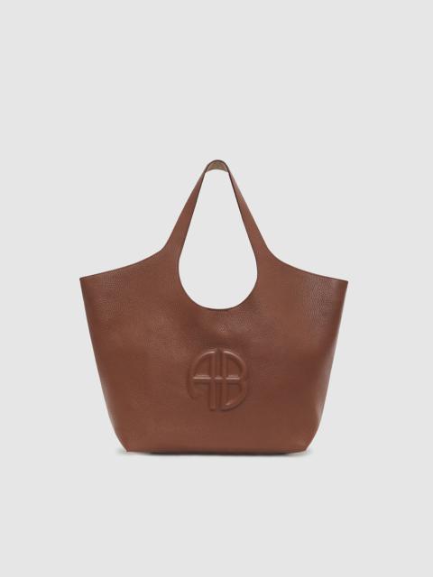 ANINE BING Medium Lili Tote - Cognac Pebbled