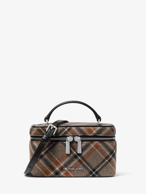 MICHAEL KORS Vivi Small Plaid Print Wool Blend Vanity Crossbody Bag