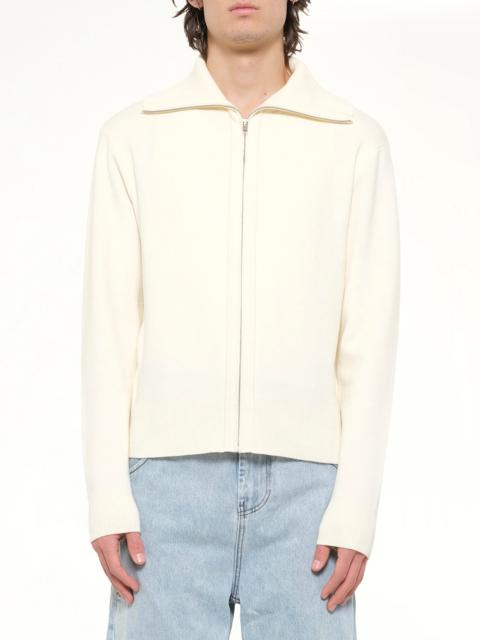 entire studios Knit Zip Up Jacket in Ivory