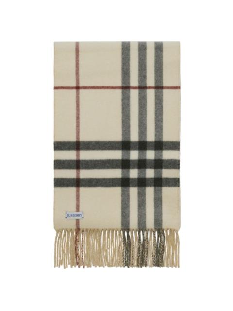 reversible check cashmere scarf