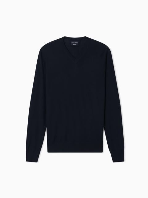 GIORGIO ARMANI Pure virgin wool, crew-neck jumper