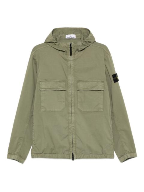 hooded patch-pocket jacket