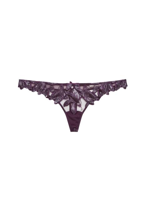 Fleur du Mal Lily Embroidery Hipster Thong
