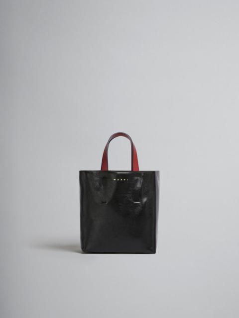 Marni Faux Patent-leather Tote Black