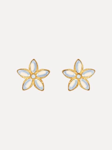 Oscar de la Renta FLORAL CABOCHON EARRINGS