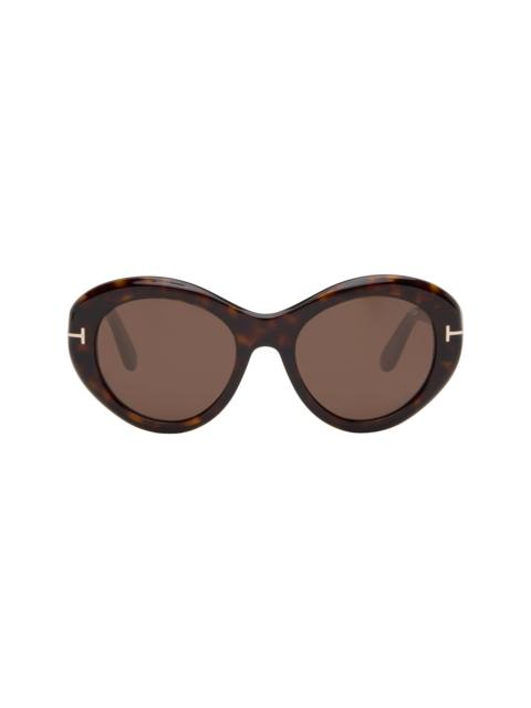 TOM FORD Brown Elodie Sunglasses