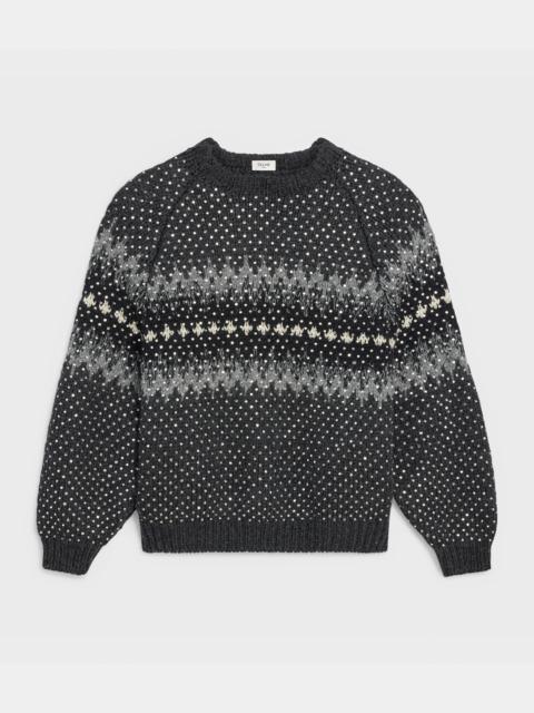 CELINE OVERSIZED EMBROIDERED SHETLAND SWEATER