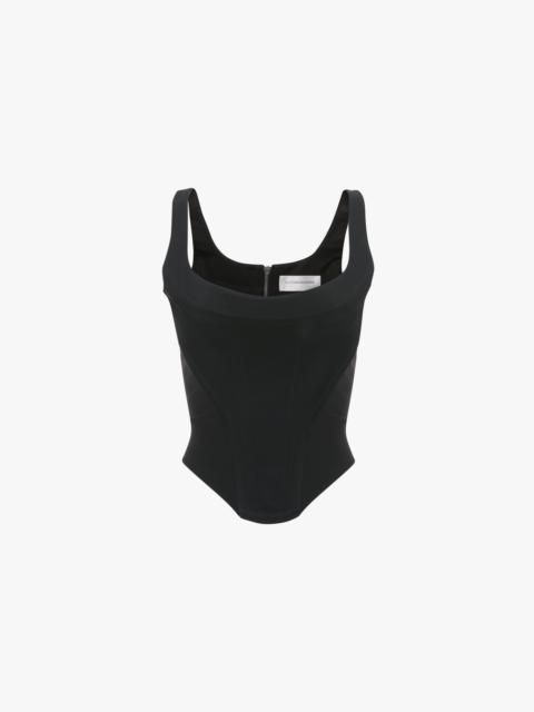 Side Panel Corset Top In Black