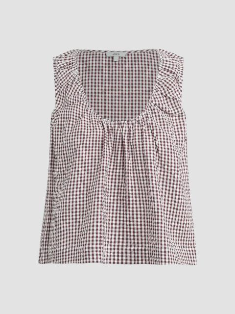 Joe's Jeans Women's Ana Gingham Cotton-Blend Sleeveless Blouse - Macchiato Gingham