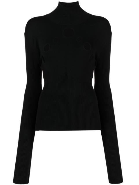 Jean Paul Gaultier Black Cut-Out Turtleneck Sweater