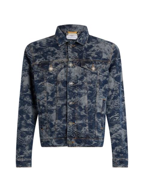 PHILIPP PLEIN skull-print denim jacket
