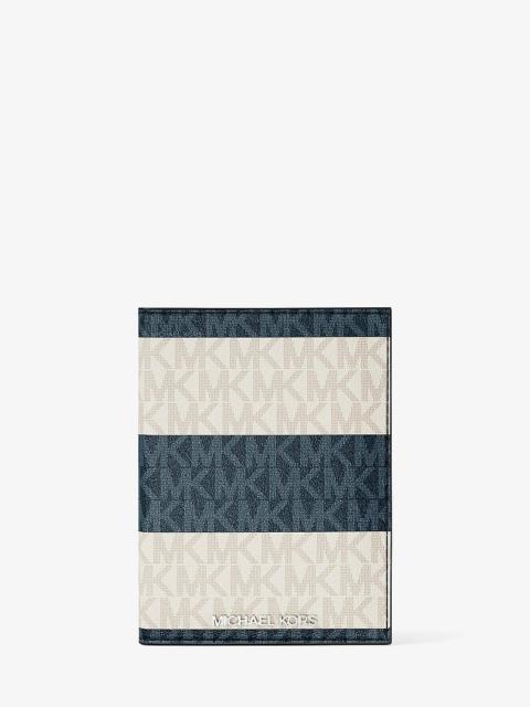 MICHAEL KORS Jet Set Travel Medium Striped Signature Logo Passport Case