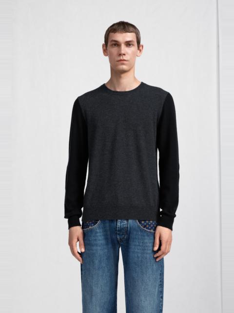 Maison Margiela Two-Tone Wool Crewneck