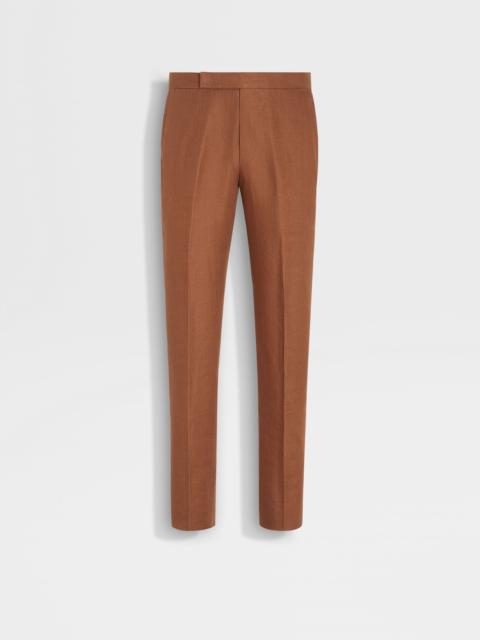 ZEGNA DARK FOLIAGE OASI LINO PANTS