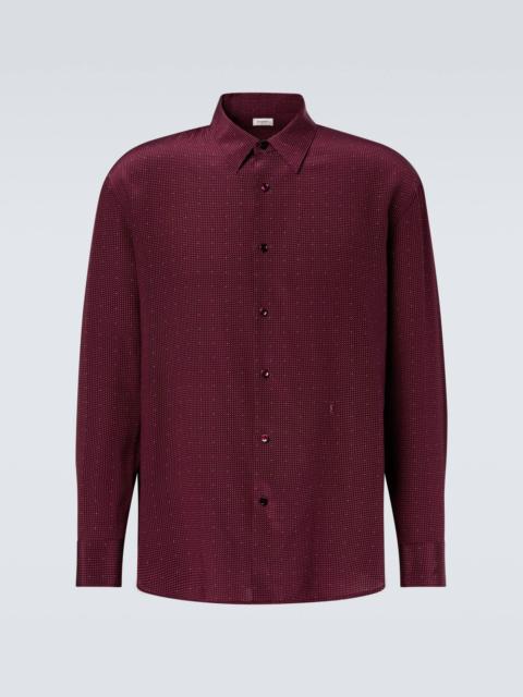 SAINT LAURENT Cassandre silk crêpe de chine shirt