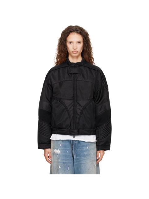 Acne Studios Black Shiny Drill Bomber Jacket