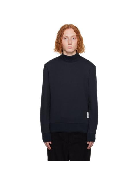 Thom Browne Navy Rib Turtleneck