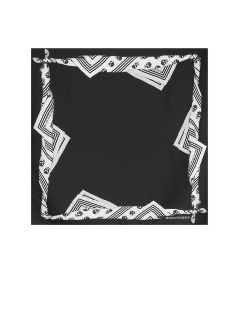 logo-print silk scarf