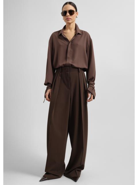 The Frankie Shop Tansy Pleated Trousers - Chocolate