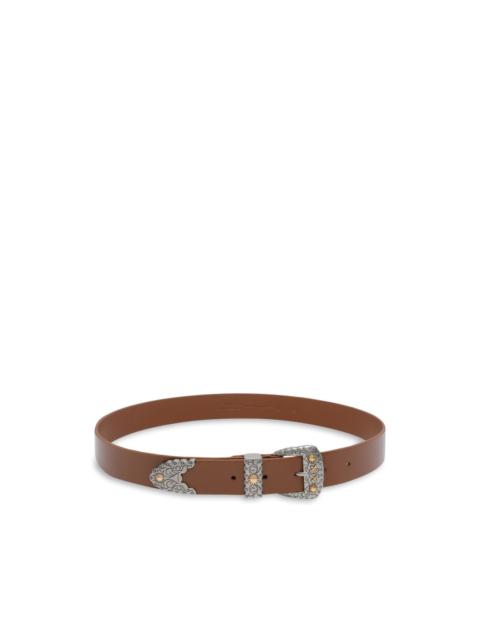PINKO metallic-buckle leather belt