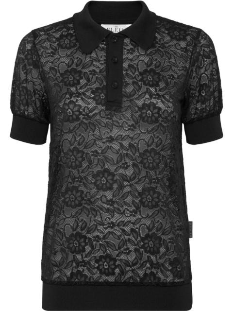 PHILIPP PLEIN lace polo top