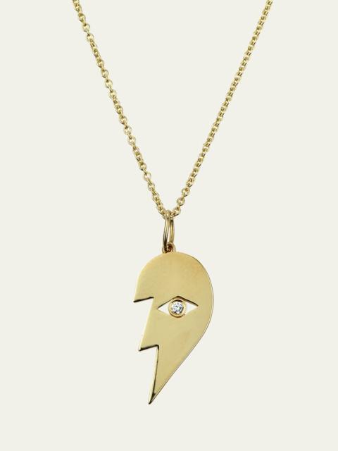 SYDNEY EVAN 14k Split Heart Evil Eye Pendant Necklace, Left
