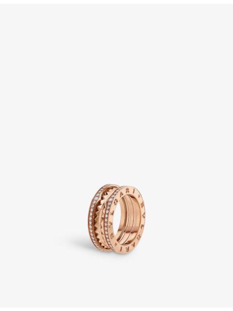 BVLGARI B.zero1 18ct rose-gold and 0.57ct pavé diamond band ring