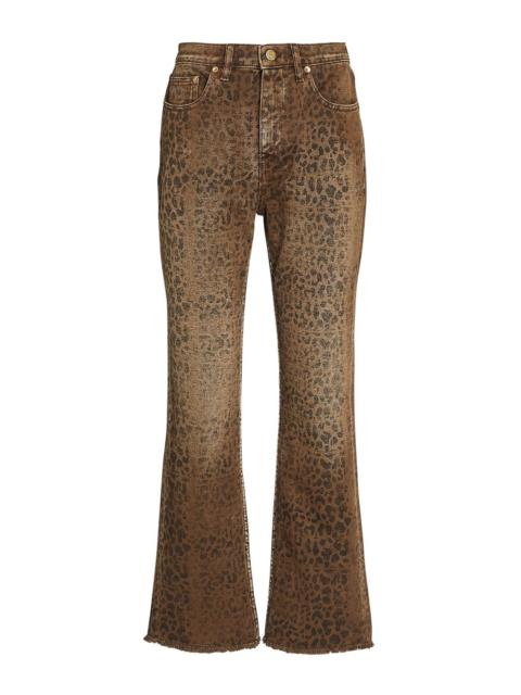 Golden Goose Leopard Cropped Flare Jeans
