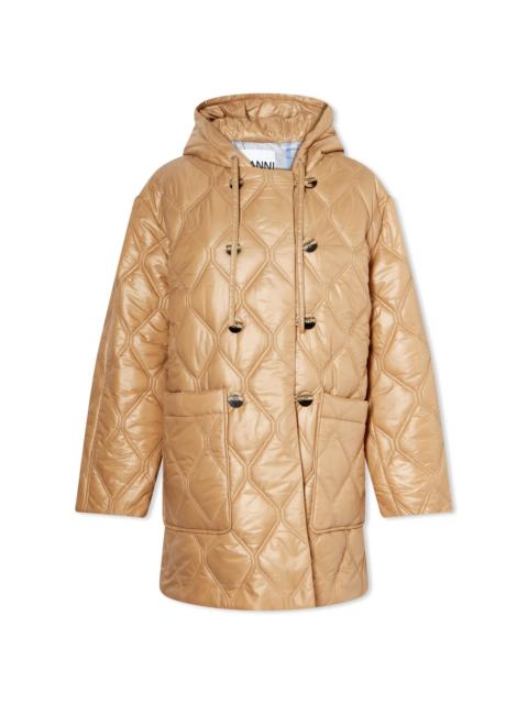 GANNI GANNI Shiny Quilt Hooded Jacket