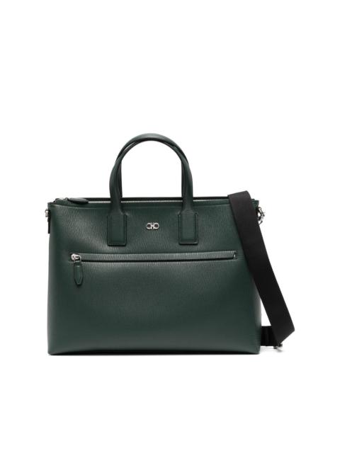 FERRAGAMO logo-plaque grained briefcase