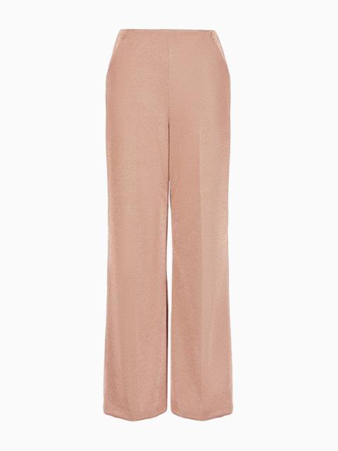 GIORGIO ARMANI Flat-front, viscose bonded jersey trousers