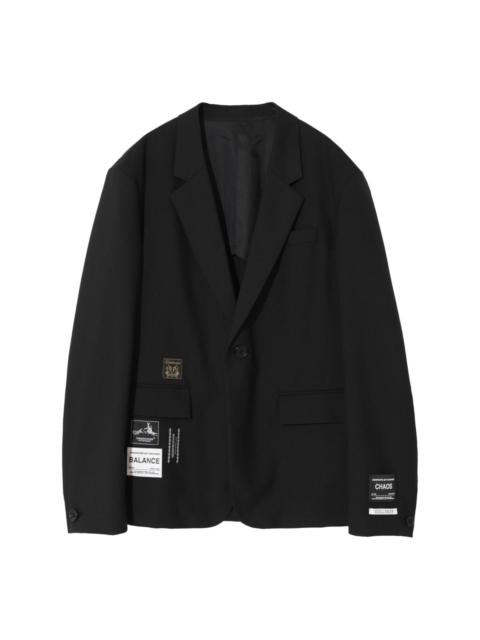 logo-patch notch-lapel blazer