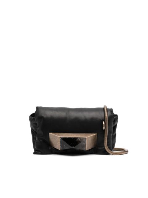 Rick Owens logo-plaque leather shoulder bag