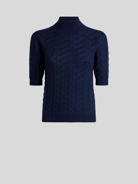 Etro WOOL MOCK-NECK SWEATER WITH PAISLEY DETAILING