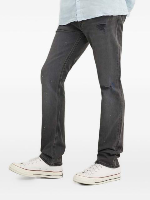 HUGO paint-splatter distressed jeans