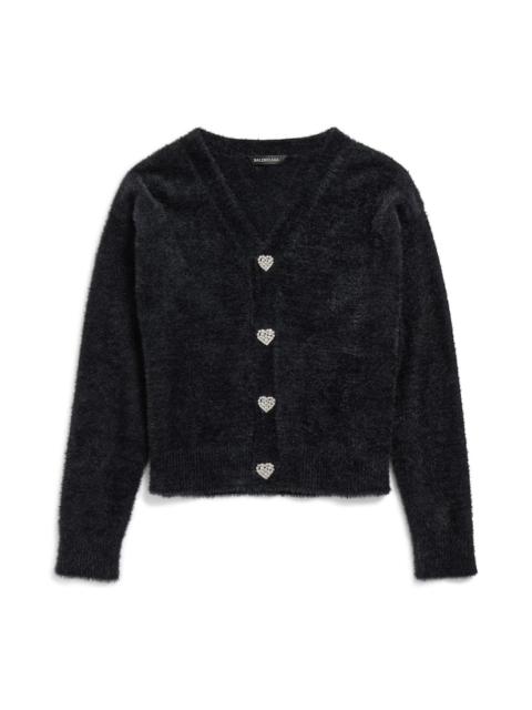 BALENCIAGA Women's Fluffy Cardigan in Black