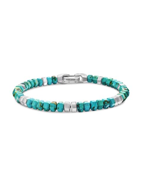 DAVID YURMAN Men's Hex Bead Bracelet in Sterling Silver - Chinese Turquoise