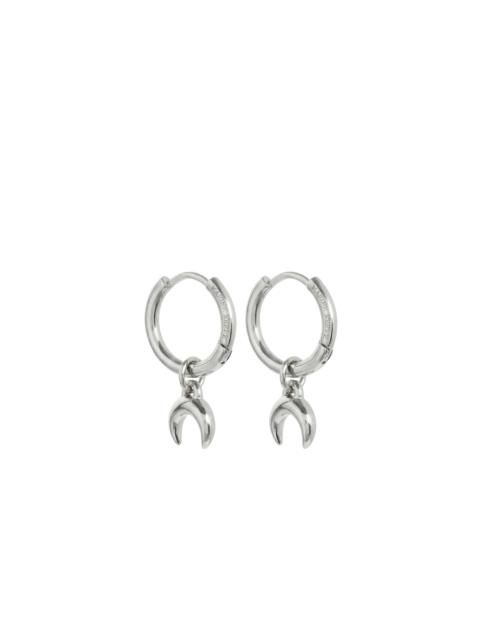 Marine Serre SILVER PLATED MOON MINI CREOLES