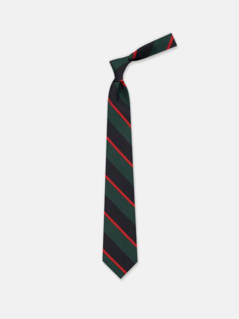 J. PRESS MADE-IN-UK GREEN BLOCK STRIPE IRISH POPLIN TIE