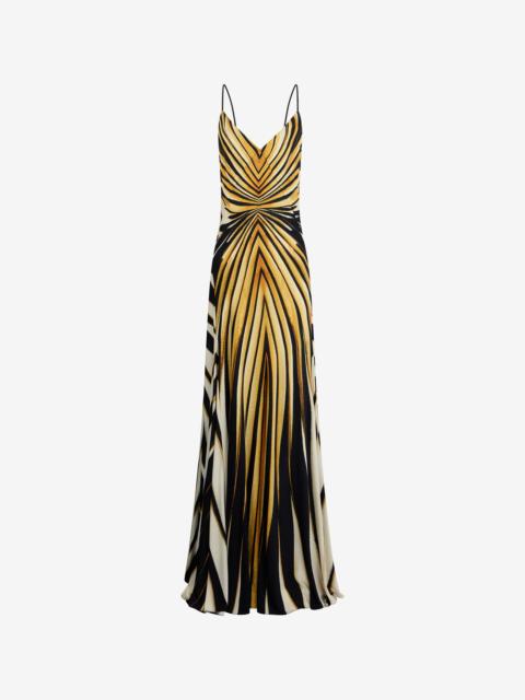 Roberto Cavalli Ray Of Gold Print Dress