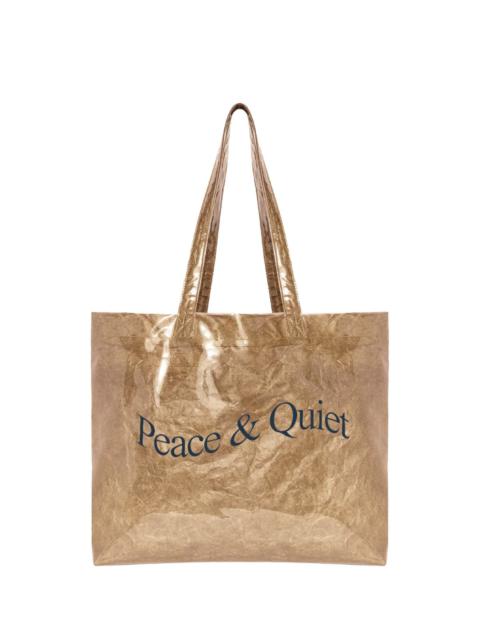 Museum of Peace & Quiet Wordmark PVC Kraft Tote Bag Natural