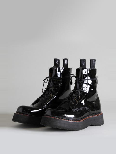R13 SINGLE STACK BOOT - BLACK PATENT